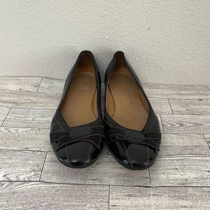 Salvatore Ferragamo Black Leather Flats Size 8.5